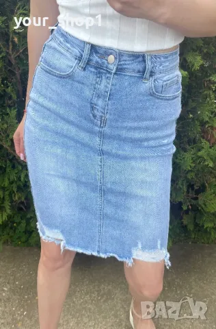Дамска дънкова пола , снимка 5 - Поли - 50319289