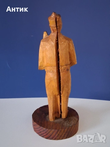 Стара Българска Дърворезба Гъдулар от Соца , снимка 6 - Други ценни предмети - 53644489