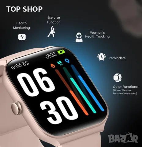 Смарт часовници RIZAMZ за жени - Alexa Вграден -1,95" TFT-LCD HD, снимка 5 - Смарт гривни - 49340647