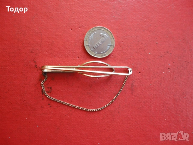 Позлатена игла щипка за вратовръзка Strattun Roled Gold 