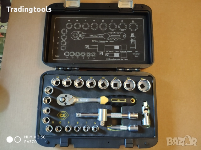 CK TOOLS 3/8 Sure Drive 23части вложки камъни комплект кутия, снимка 2 - Гедорета - 52864198