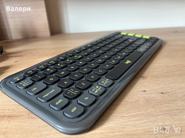 Клавиатура Logitech - POP Icon, безжична, Graphite & Green, снимка 2 - Клавиатури и мишки - 53887022
