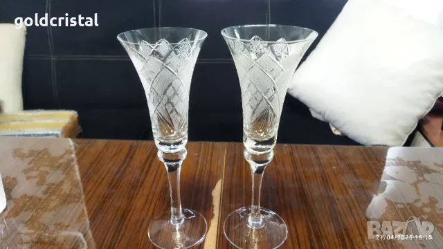 кристални сватбени чаши , снимка 5 - Сватбени аксесоари - 50104671