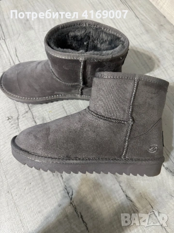 Дамски сиви топли боти, снимка 2 - Дамски боти - 53304595