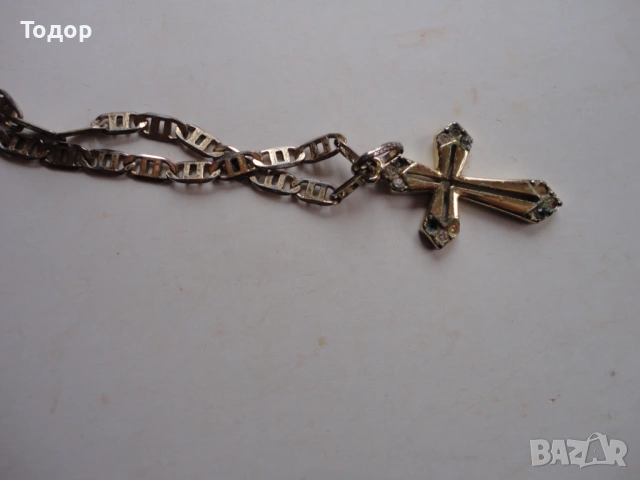 Позлатено колие верижка с кръст 750 C@G, снимка 7 - Колиета, медальони, синджири - 53062924