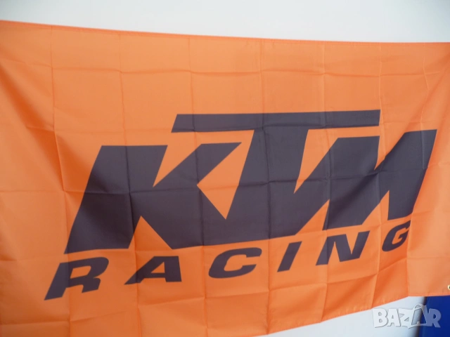 KTM знаме флаг КТМ оранжево рекламно кросов мотор мотори мотокрос мотоциклети кросаци офроуд гума, снимка 2 - Други ценни предмети - 16433794