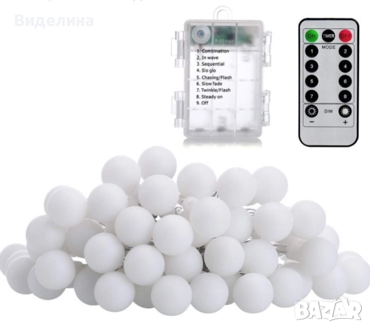 Соларно коледно LED осветление, 60 броя, 6 метра, снимка 4 - Декорация за дома - 51983899