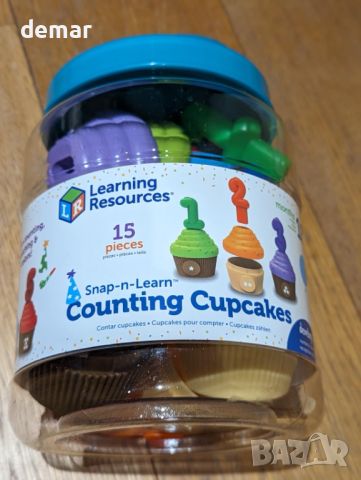 Snap-n-Learn Counting Cupcakes Образователна играчка за броене, цветове, числа малки деца 18+ месеца, снимка 7 - Образователни игри - 45670116