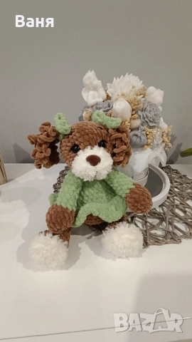 Ръчно плетено кученце, снимка 8 - Плюшени играчки - 52260220