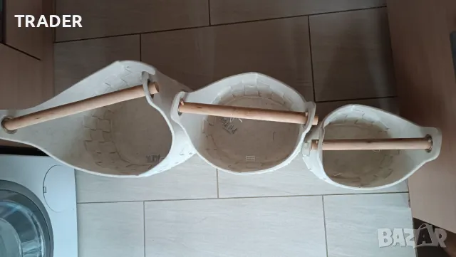 кошници кошове от тъкан филц текстил плетени дървени дръжки за дрехи играчки инвентар вещи, снимка 2 - Други - 44683262