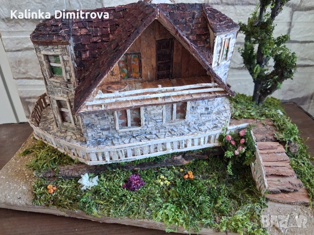 Ръчно изработен макет на къща в алпийски стил., снимка 8 - Декорация за дома - 52946106
