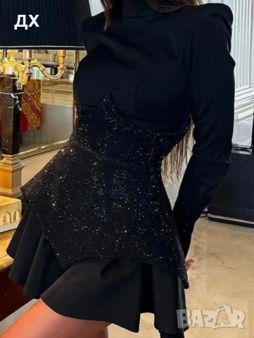 Кукленска рокля с блестяща част, снимка 4 - Рокли - 52447644