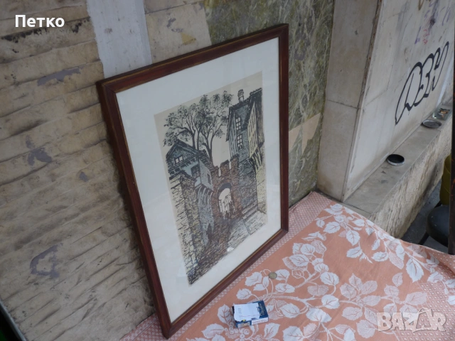 Стара картина  Сузи Аронова  69 / 55 см  , снимка 5 - Антикварни и старинни предмети - 53397399