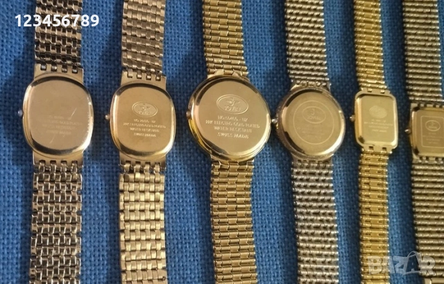Часовници дамски 22к electro gold plated,  комплект от 6 броя,
