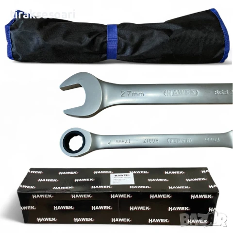 Комплект звездогаечни тресчотни ключове 8 - 32 мм 13 части HAWEK , снимка 6 - Ключове - 50720834