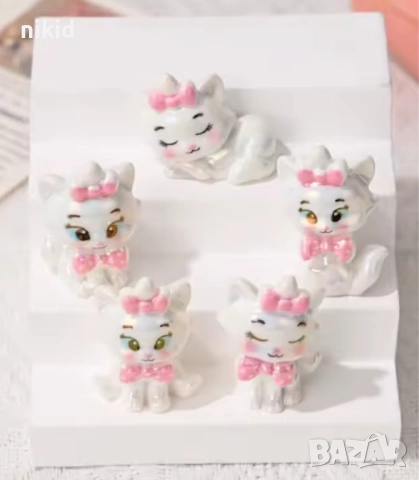 5 бр Коте Мари Marie  Cat фигурка фугурки акрил смола за игра и украса декор торта топер гривна , снимка 2 - Фигурки - 52259989