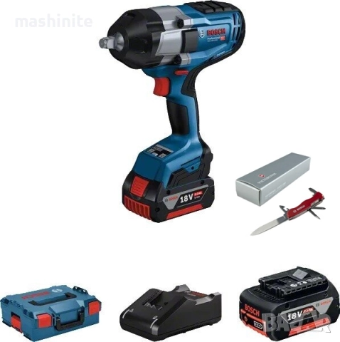 Акумулаторен ударен гайковерт GDS 18V-1000 L-boxx Bosch, снимка 1