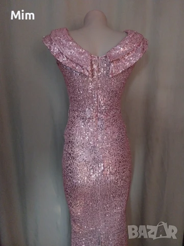 Официални дълги рокли в розово с пайети и маслено зелена, снимка 16 - Рокли - 51002483