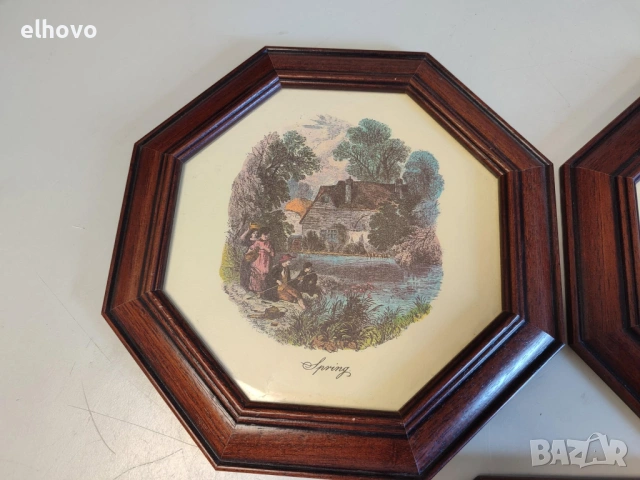 Картини в дървена рамка 25x25см, снимка 3 - Други ценни предмети - 42779295