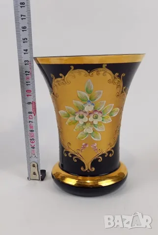 Стъклена ваза Бохемия, снимка 5 - Вази - 50168367