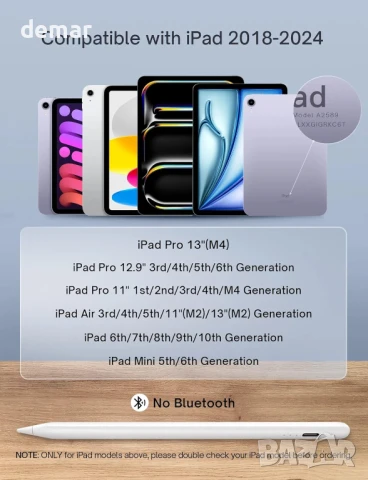 Стилус MEKO за iPad с магнитно безжично зареждане, iPad Pro 11"/12.9", Air 4/5, Mini 6, снимка 4 - Таблети - 50687008