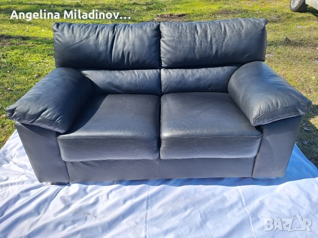 Диван двойка естествена кожа 