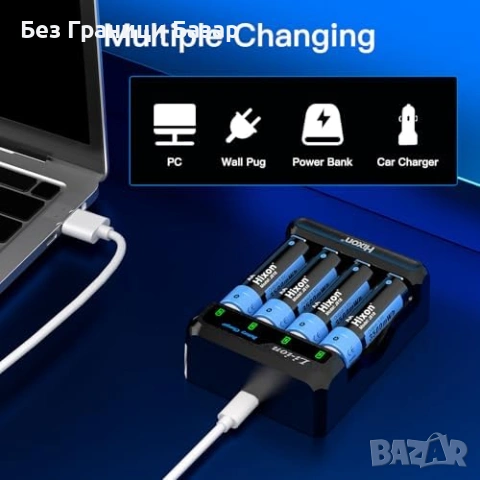 Нови AA литиеви батерии 1.5V 3500mWh 8 броя + зарядно Micro USB/Type-C, снимка 3 - Друга електроника - 53680968