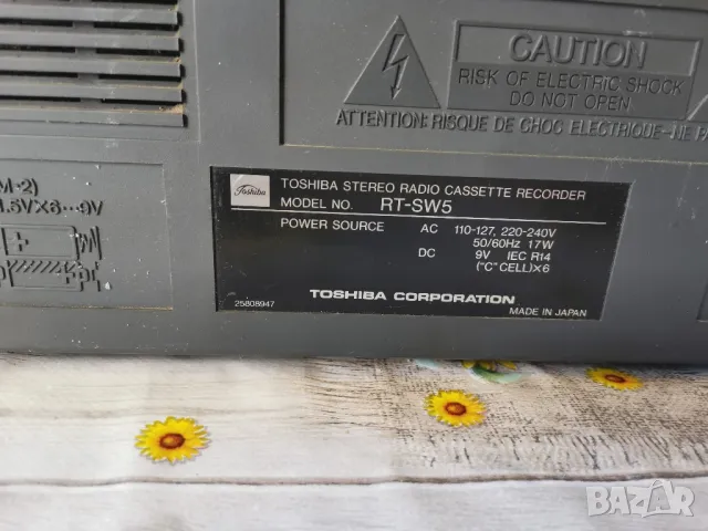 TOSHIBA RT SW5, снимка 4 - Радиокасетофони, транзистори - 47650266