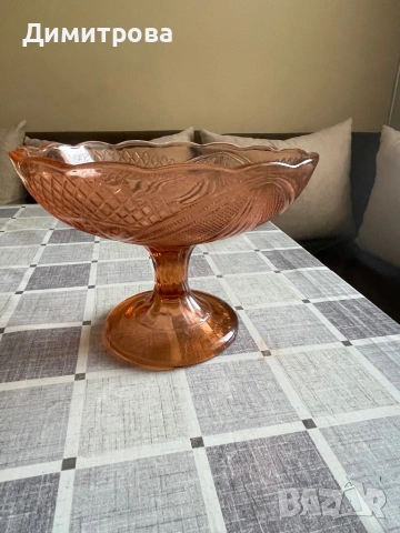 Стъклена фруктиера, поднос /плато/ за сервиране, купичка за ядки