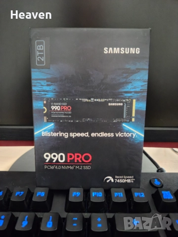 Ново SSD 2TB SAMSUNG 990 PRO, M.2 2280 PCIe Gen 4.0 x4, NVMe 2.0, V-NAND TLC