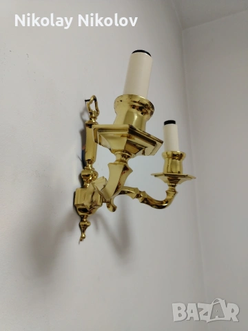 двоен месингов аплик, снимка 6 - Антикварни и старинни предмети - 53144837