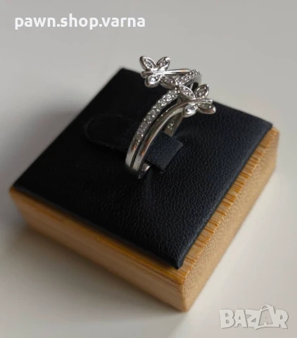 Нов сребърен пръстен 925 с фианити – размер 18 мм
