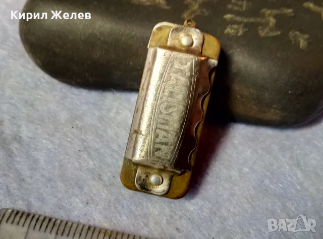 TALISMAN MADE in CZECHOSLOVAKIA Стара РЯДКА Миниатюрна УСТНА ХАРМОНИКА МЕДАЛЬОН СЕДЕФ и МЕСИНГ 48891, снимка 11 - Антикварни и старинни предмети - 48444766