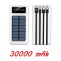 Външна батерия със соларен панел Power bank UKC 8412 30000 Mah кабел за зареждане 4в1 Син, снимка 6