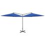 vidaXL Двоен чадър със стоманен прът, морскосиньо, 600 см（SKU:312569