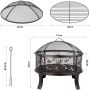 Камина, градинска камина, Ø71x65 см, ретро визия, вкл. защита от искри, кука за покер и решетка за в, снимка 5