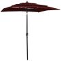 vidaXL Градински чадър на 3 нива с алуминиев прът, бордо червен, 2x2 м, снимка 1 - Градински мебели, декорация  - 45642592
