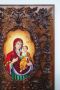 Икона "Дева Мария с Младенеца"-дърворезба,орех,уникат, снимка 3