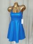  HALARA S Синя еластична рокля с брокатен отблясък, снимка 1