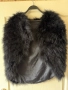 Естествен косъм черна наметка болеро за повод парти коктейл официална one size размер , снимка 2