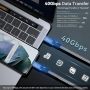 Veetop USB 4 кабел 1 м, 240 W USB C към USB C кабел, Thunderbolt 4 кабел 40 Gbps, с 8K видео, снимка 2