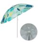 Плажен чадър, ветроустойчив, накланящ се, зелени тропически листа, UPF 50+, алуминиева рамка - 2 м, снимка 3