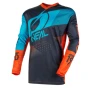 Мотокрос Блуза ONEAL ELEMENT FACTOR GRAY/ORANGE/BLUE, снимка 1