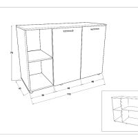 Модулна секция "Alan", шкаф и бюро (венге и сонома) от "Виденов", снимка 8 - Секции и витрини - 45136460
