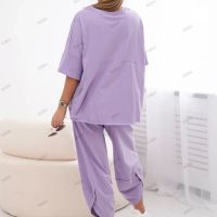 Дамски памучен комплект блуза + панталон, 3цвята , снимка 9 - Комплекти - 45669920