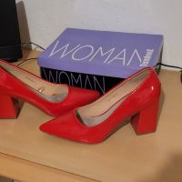 Дамски елегантни обувки с ток TendenZ 37 номер червен лак, снимка 3 - Дамски обувки на ток - 45317305