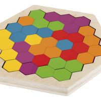 НОВИ! Дървена мозайка Хексагон Монтесори, снимка 2 - Образователни игри - 45079861