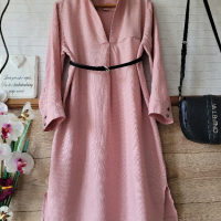 Розова рокля памучна материя , снимка 1 - Рокли - 45072759