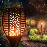 Голяма Соларна LED лампа за градината тип факел, пламък, огън, 50см , снимка 6 - Външни лампи - 45240421