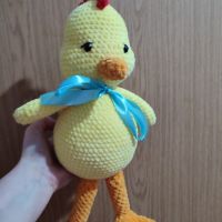 Плетено голямо пиле, плетена играчка , снимка 1 - Плюшени играчки - 45528920